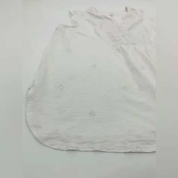 J. Jill | tonal embroidered White Sleeveless Top | 2x - Picture 4 of 7